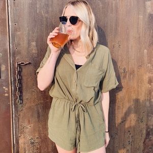 Olive green romper